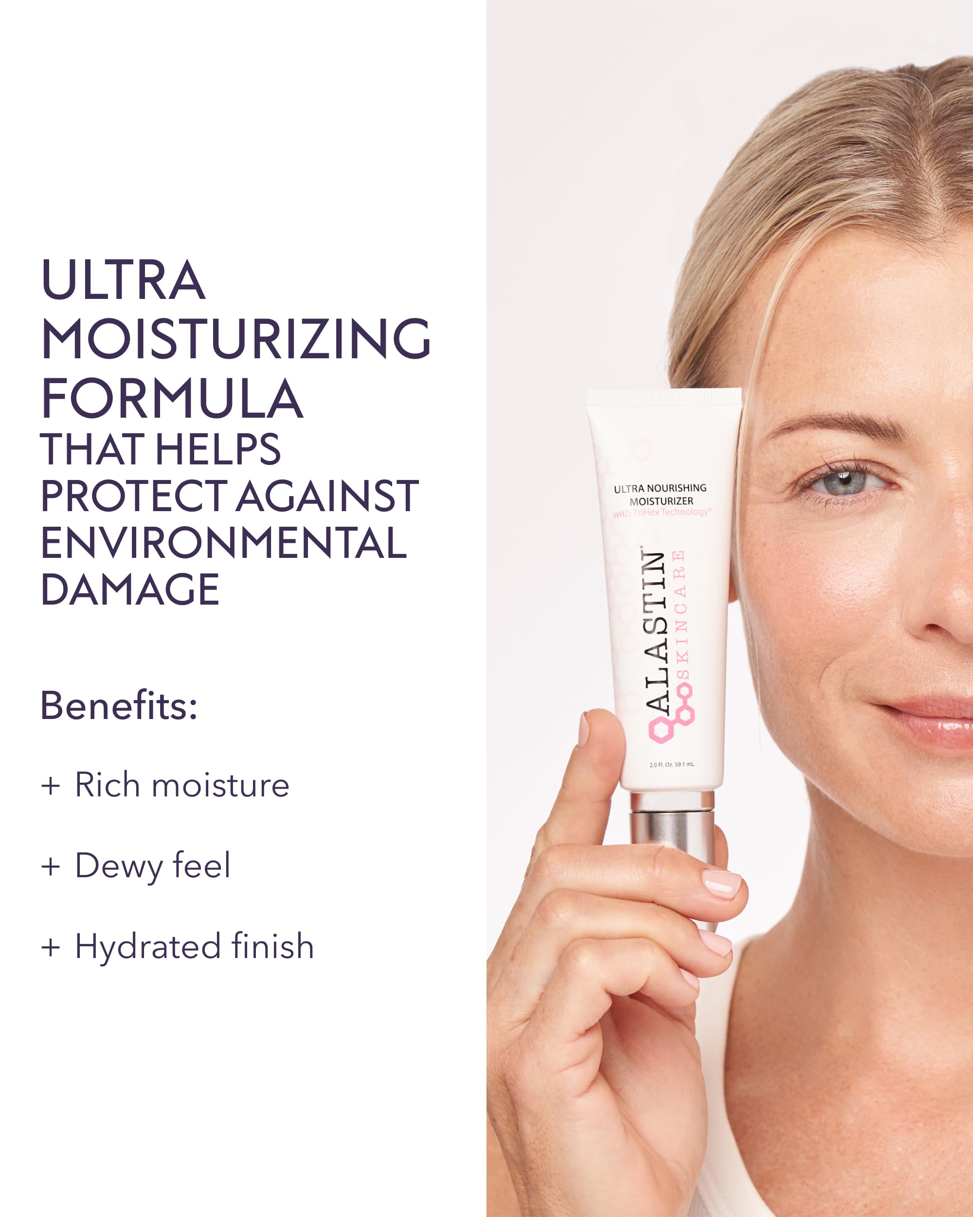Creamy texture swirl of ALASTIN Ultra Nourishing Face Moisturizer
