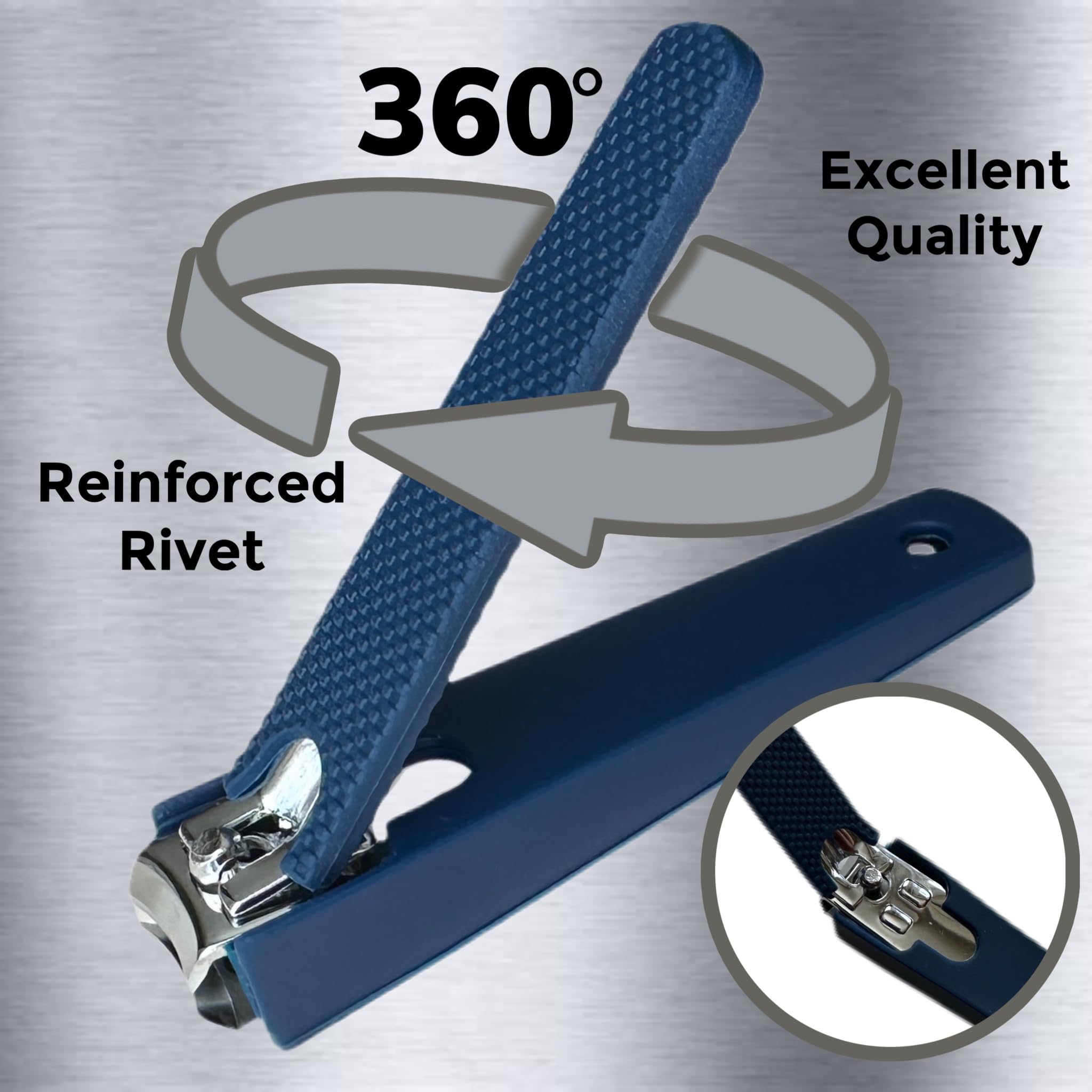 ALAZCO Non-slip handle nails clipper for confident use on damp or steady hands