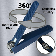 ALAZCO Non-slip handle nails clipper for confident use on damp or steady hands
