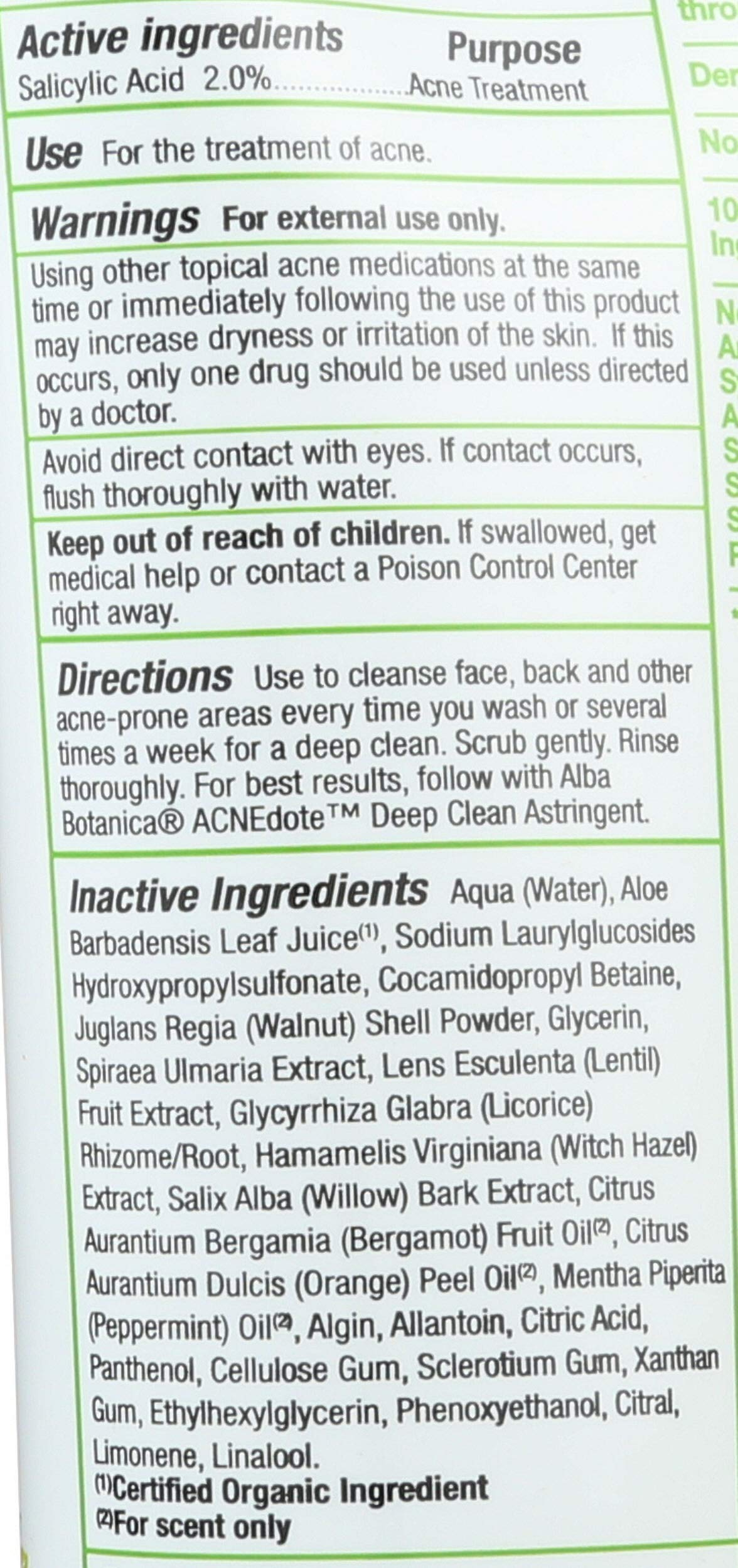 Alba Botanica Acnedote exfoliante sin parabenos ni fragancias sintéticas