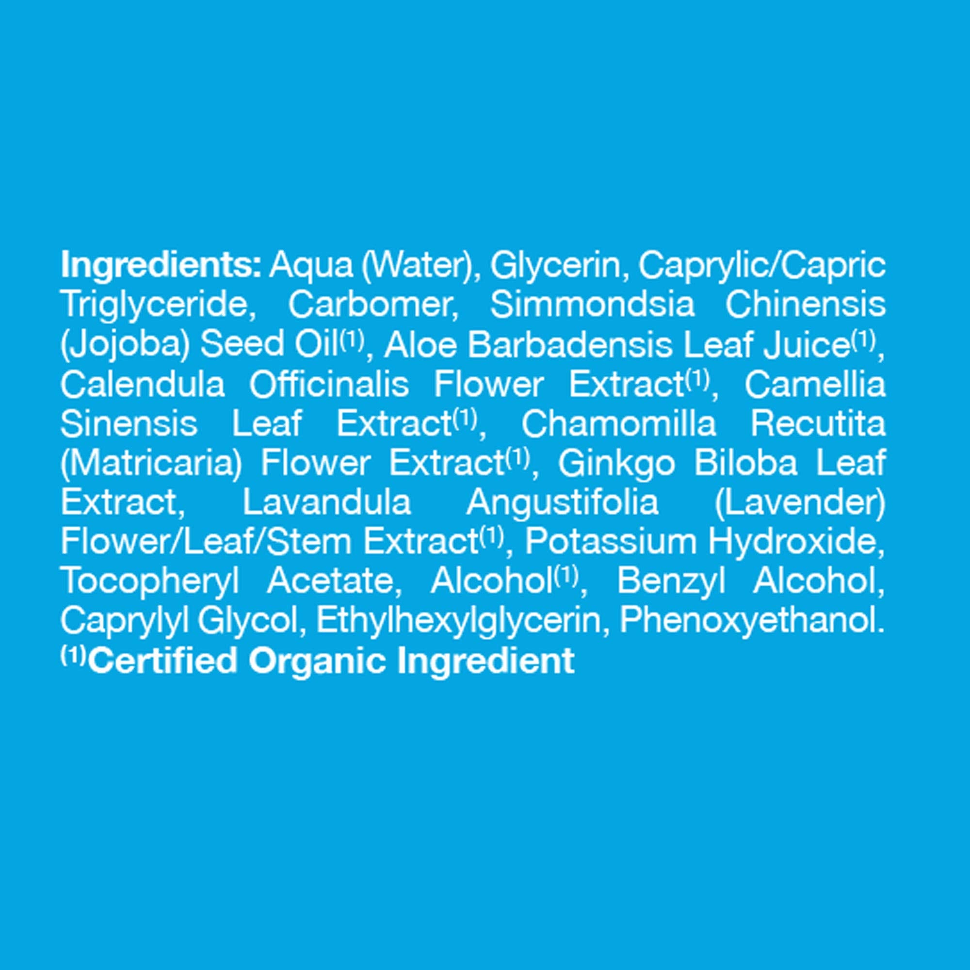 Alba Botanica ingredients aloe vera jojoba chamomile nourishes and hydrates skin.