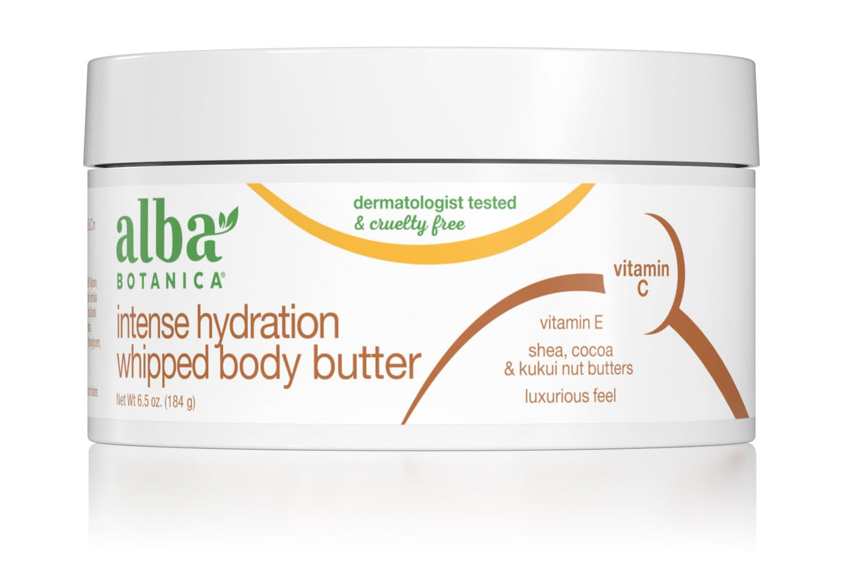 Manteca corporal batida de Alba Botanica, hidratación intensa para piel suave