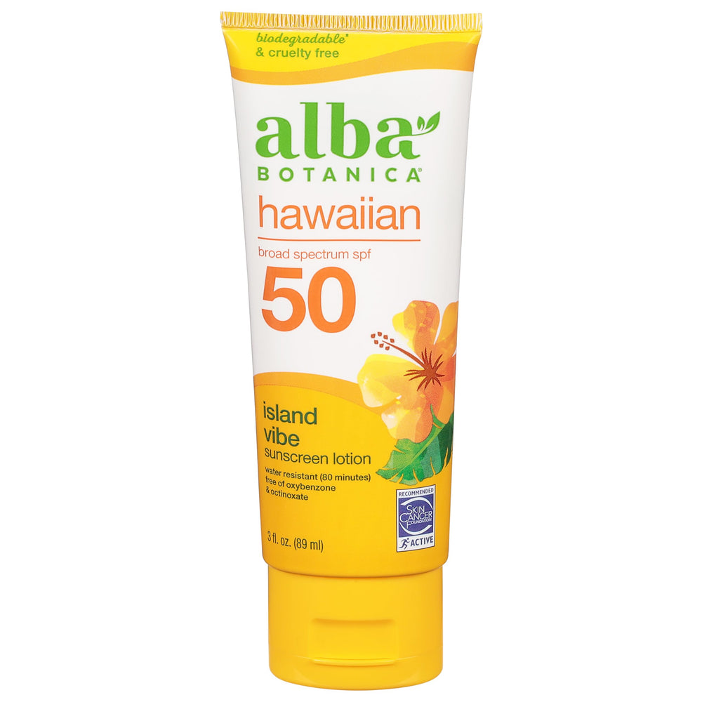 Alba Botanica Island Vibe SPF50 loción solar para protección amplia