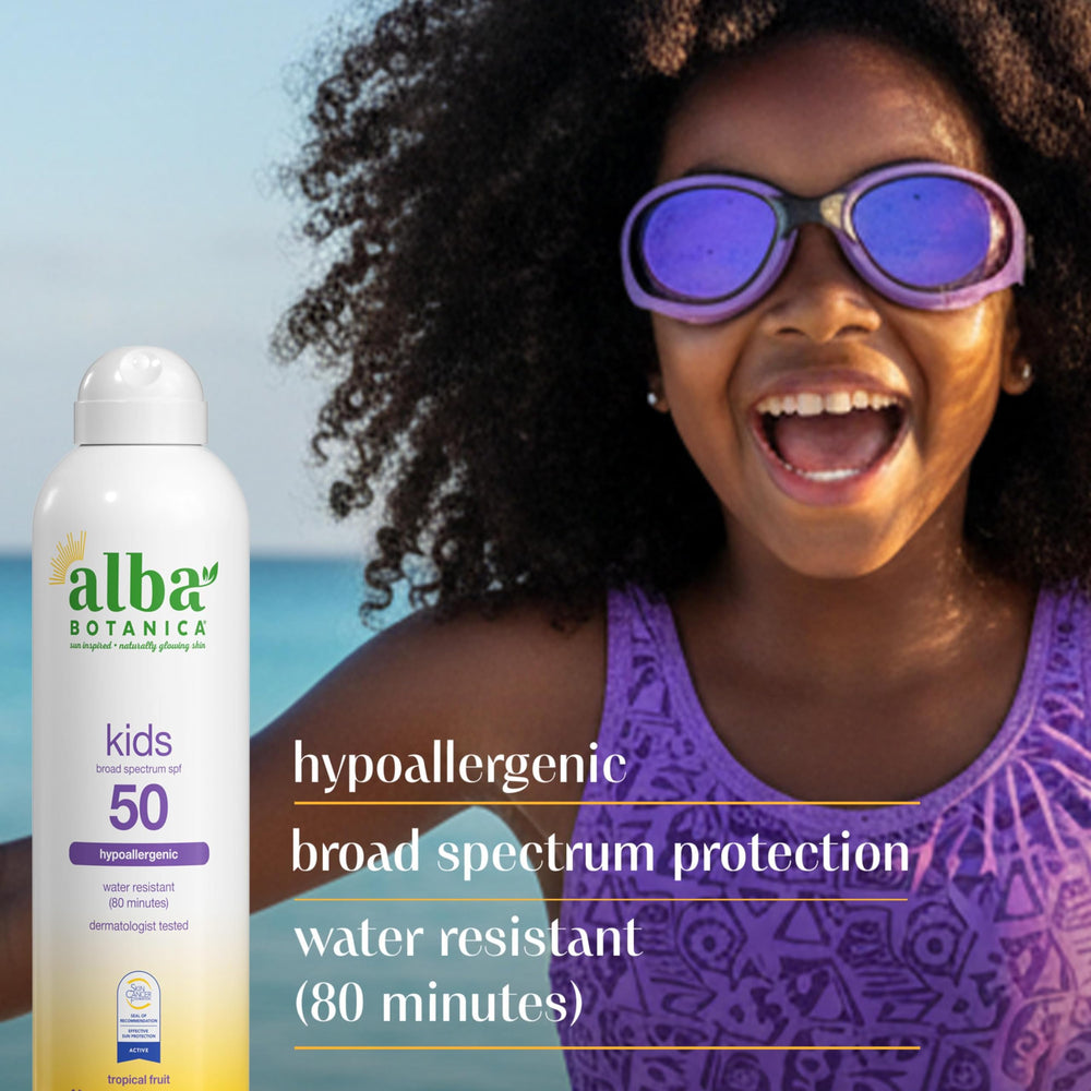 Alba Botanica Kids Sunscreen Spray water resistant for up to 80 minutes