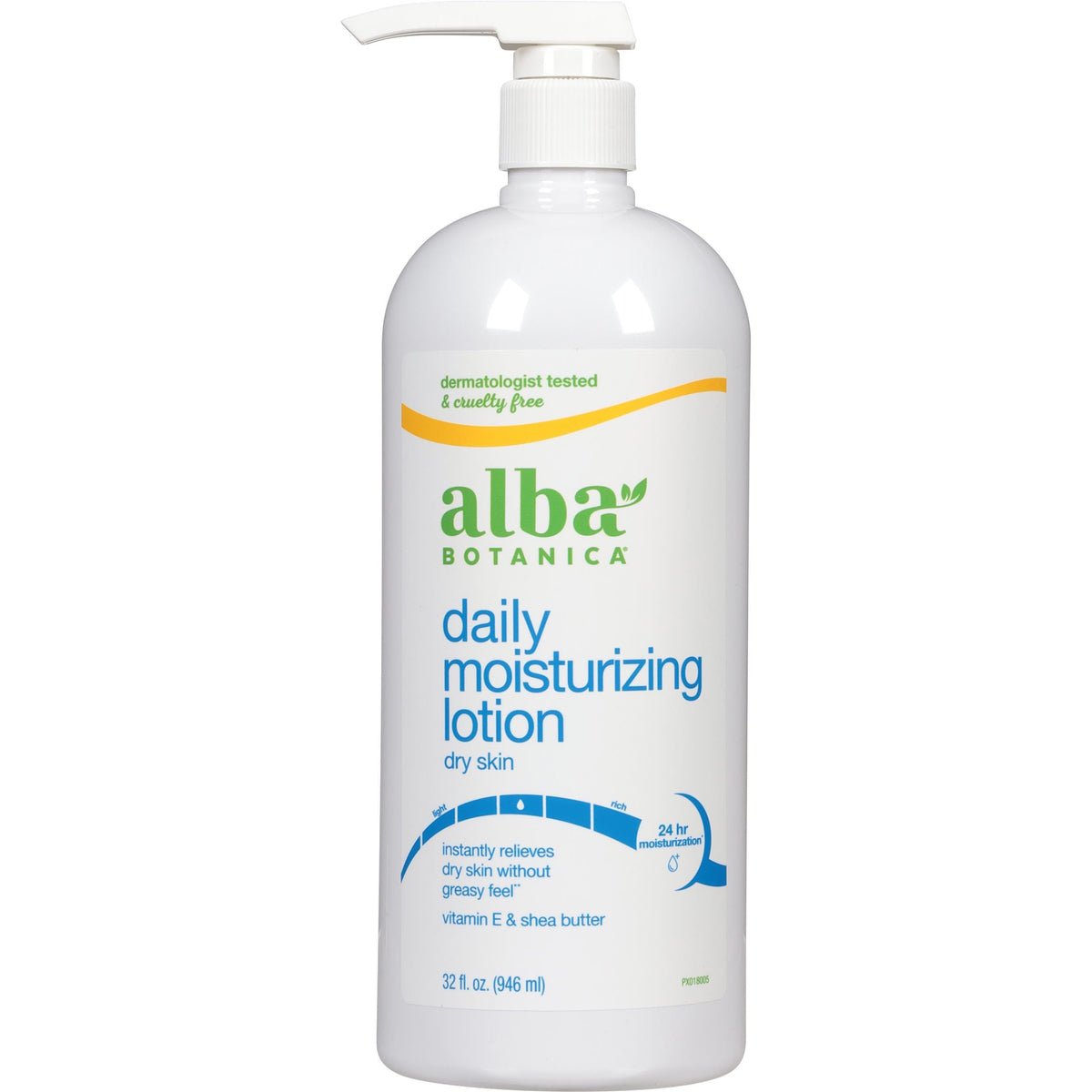 Alba Botanica Loción cuerpo hidratante 32oz, ideal para piel seca y suave.