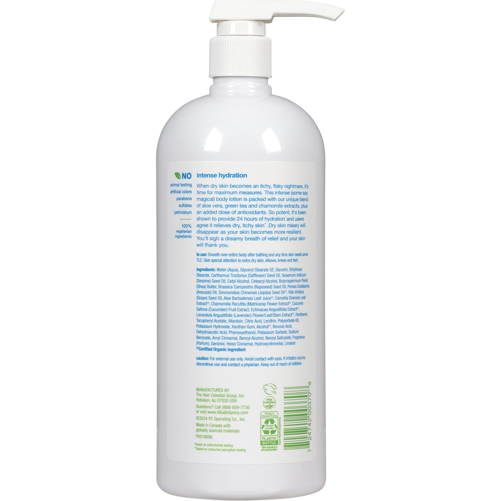 Alba Botanica Loción cuerpo hidratante cremosa 32oz para piel suave.