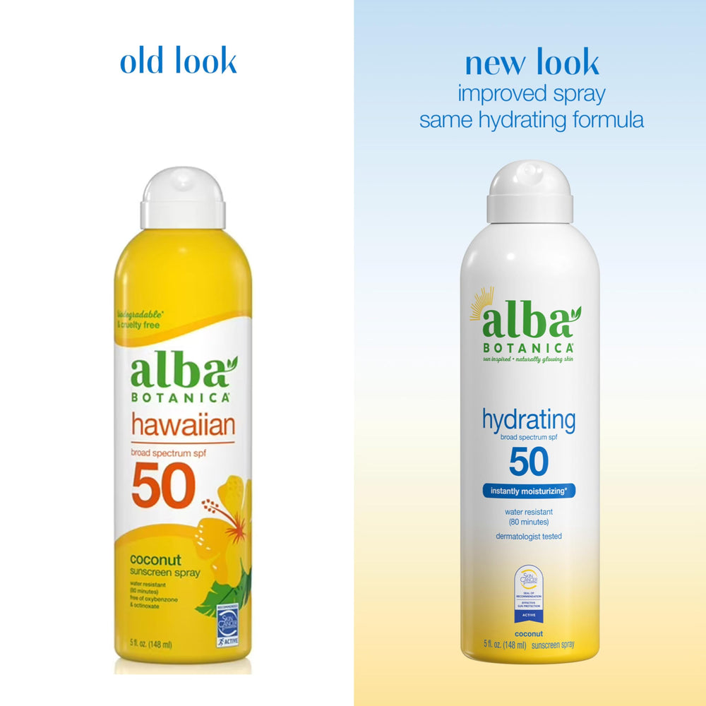 Alba Botanica SPF 50 broad-spectrum label on bottle