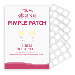 Albatross Health New England Invisible Pimple Patches packaging for discreet acne care