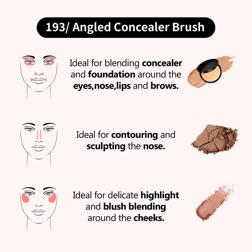 Albeaut 193 Concealer Brush dense soft vegan bristles ideal for sensitive skin.