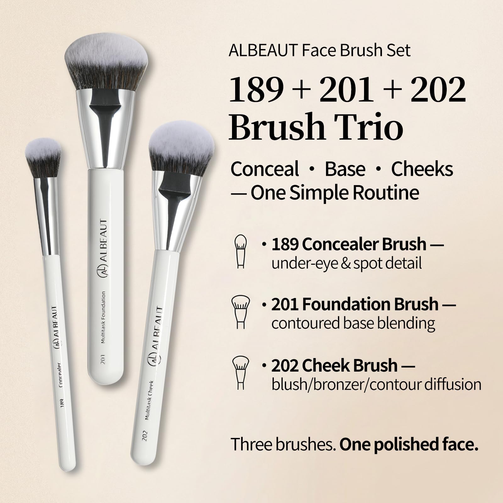 ALBEAUT 202 multitask cheek brush blends blush and contour softly