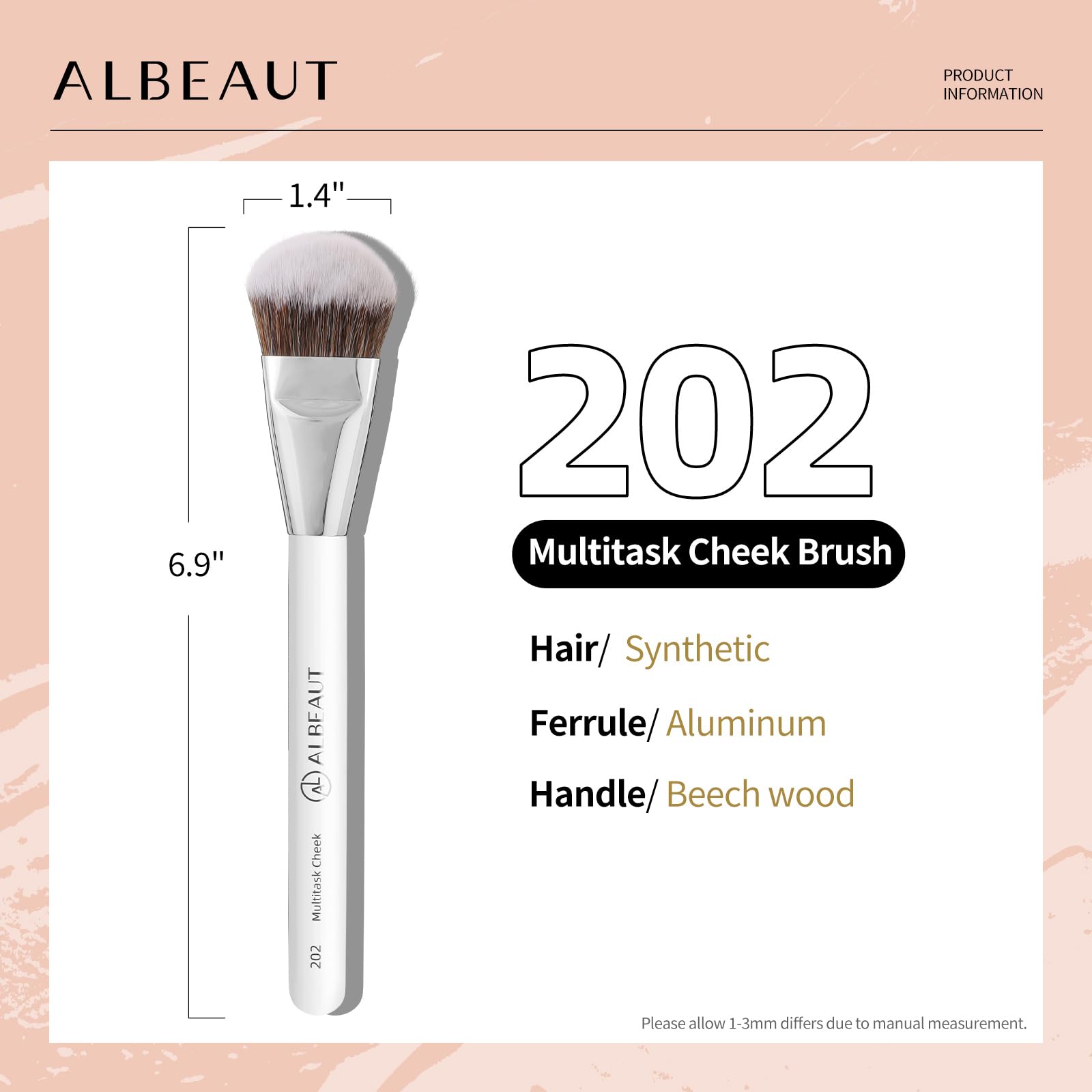 Albeaut 202 travel-friendly compact brush for on-the-go routines.