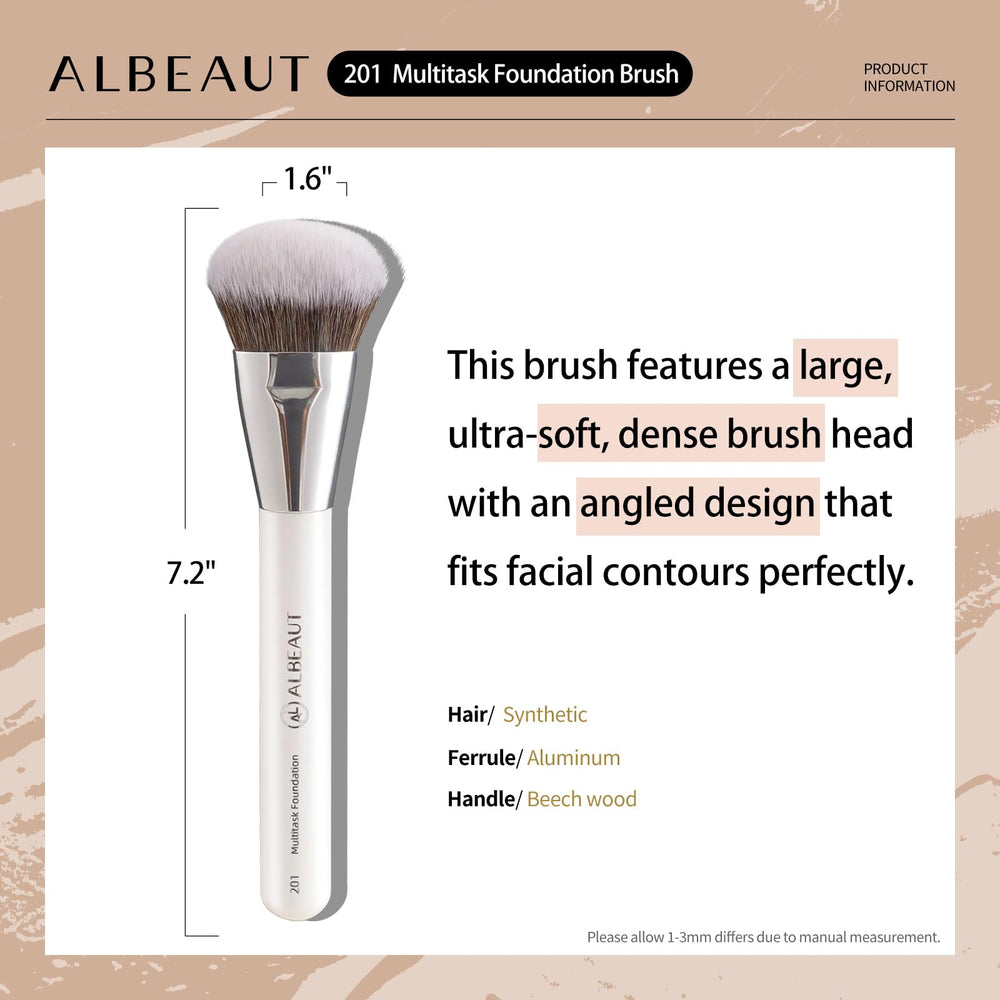 ALBEAUT angled brush ideal for contouring and bronzing across the cheek.