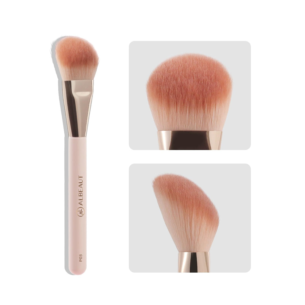 ALBEAUT angled foundation brush enables precise foundation application for a seamless finish.