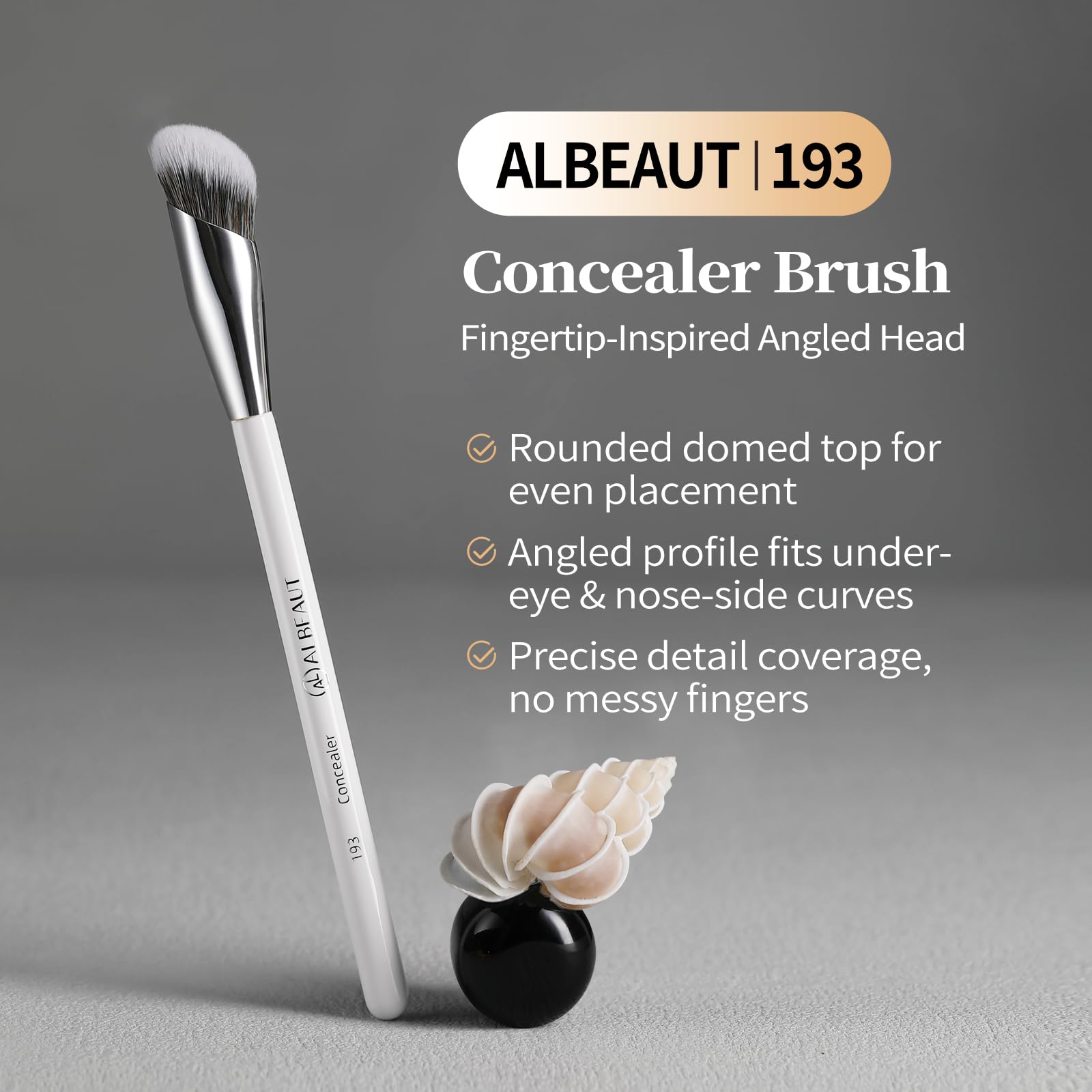 Albeaut Concealer Brush ultra-soft bristles glide smoothly on sensitive skin.