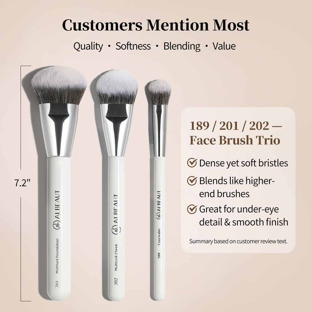 ALBEAUT dense-soft bristles deliver smooth color laydown