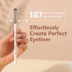 ALBEAUT Crescent dual-direction design demonstrates ambidextrous control for eyeliner.