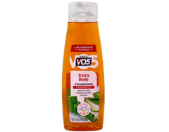 Alberto VO5 Extra Body champú, etiqueta visible, fórmula para volumen.