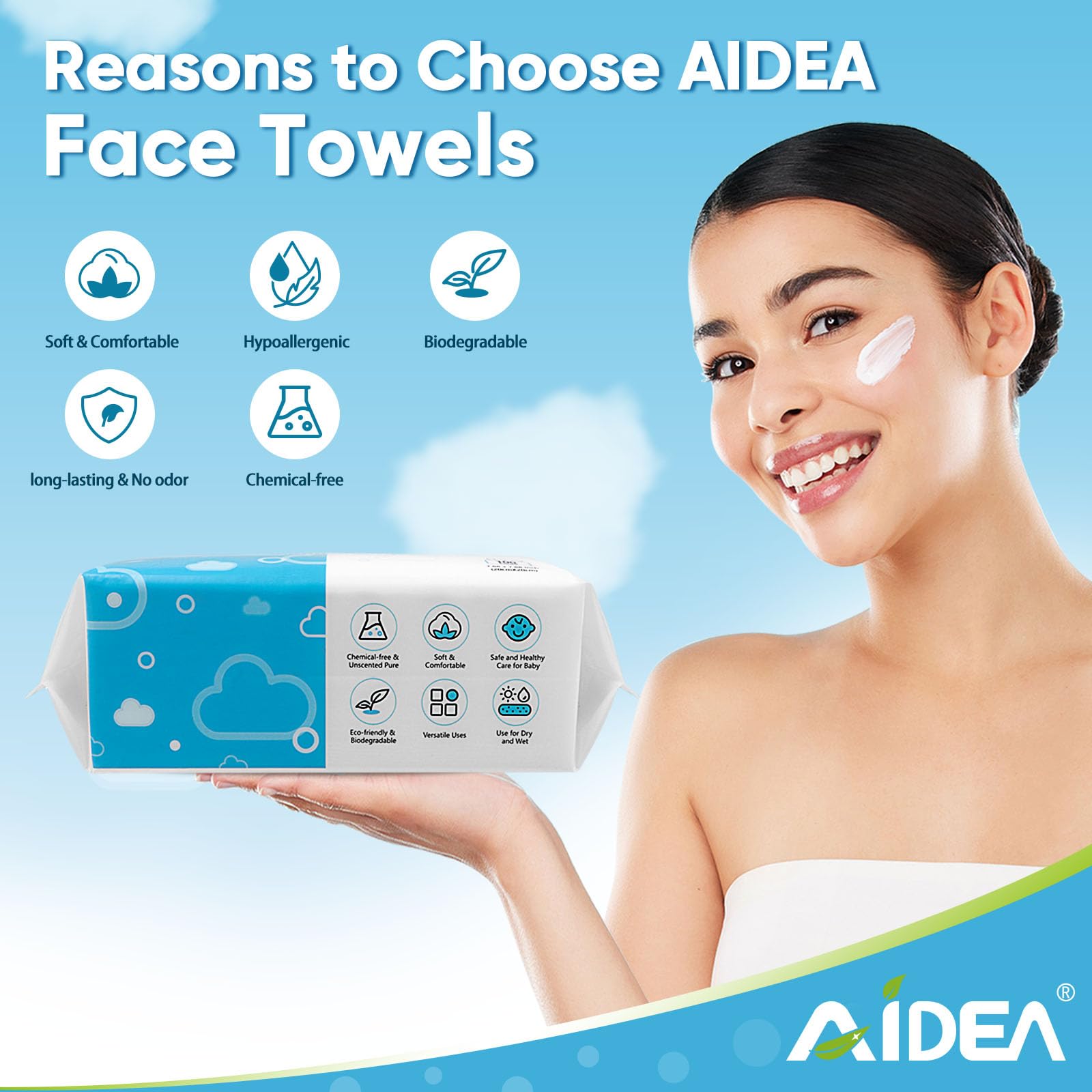 AIDEA towels lint-free finish with no fibers left after use.