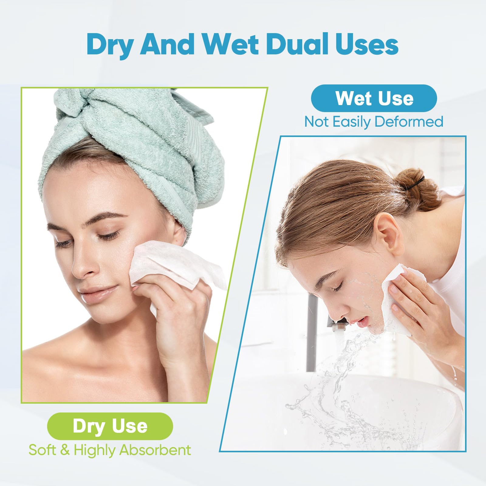 AIDEA sensitive-skin safe towels in use for daily cleansing routine.