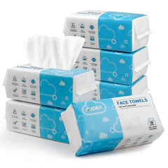 AIDEA disposable face towel close-up shows soft texture for gentle makeup removal.