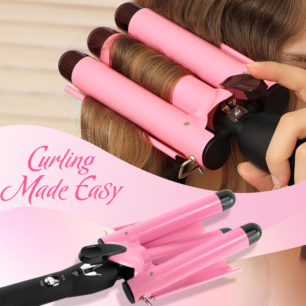 Aleath 3-barrel iron with ceramic glaze coating for smooth curls