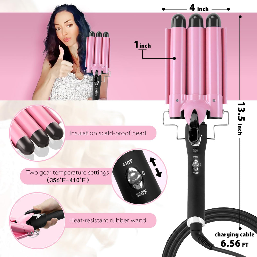 Aleath curling iron quickly heats up to 410°F for fast styling