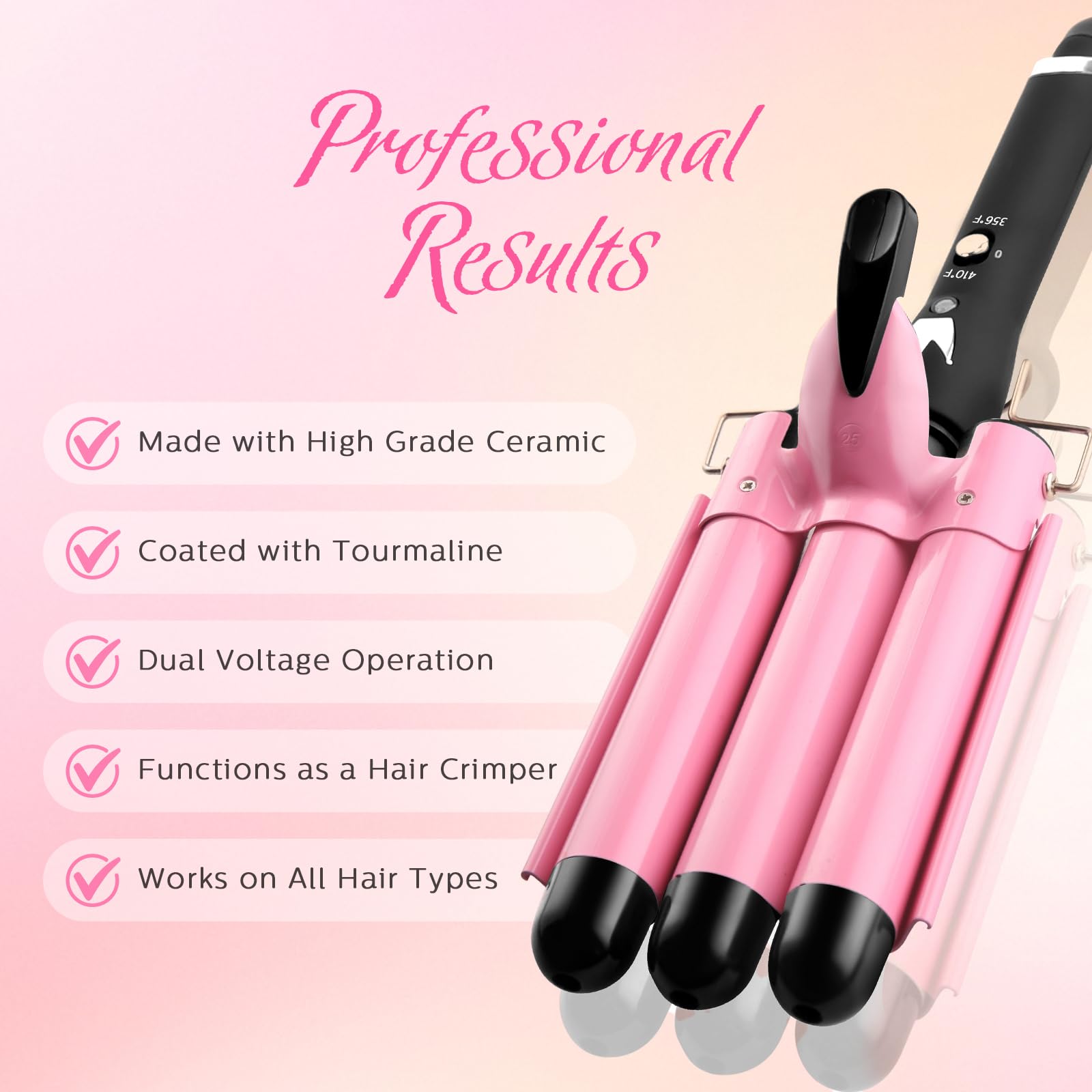 Aleath curling iron temperature control button for custom heat