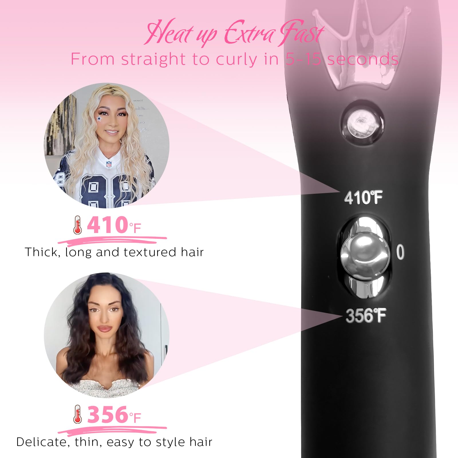 Aleath 1-inch ceramic three-barrel waver creating soft waves