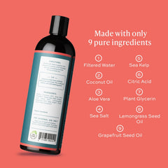Aleavia Citrus Bliss ingredients close-up features organic plant-based components for gentle cleansing