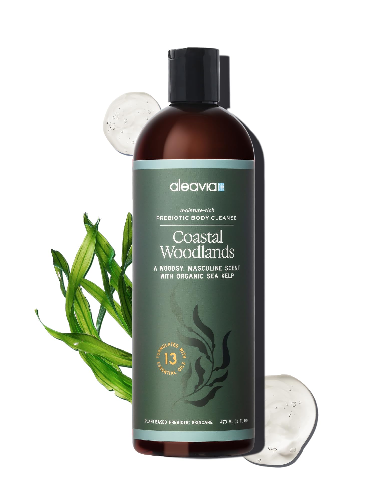 Aleavia Coastal Woodlands bottle for daily cleansing with all-natural ingredients for healthy skin