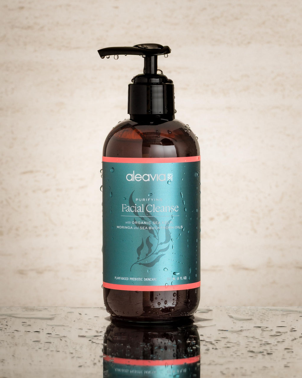Aleavia Purifying Facial Cleanse packaging shot communicates fragrance-free, organic formula.