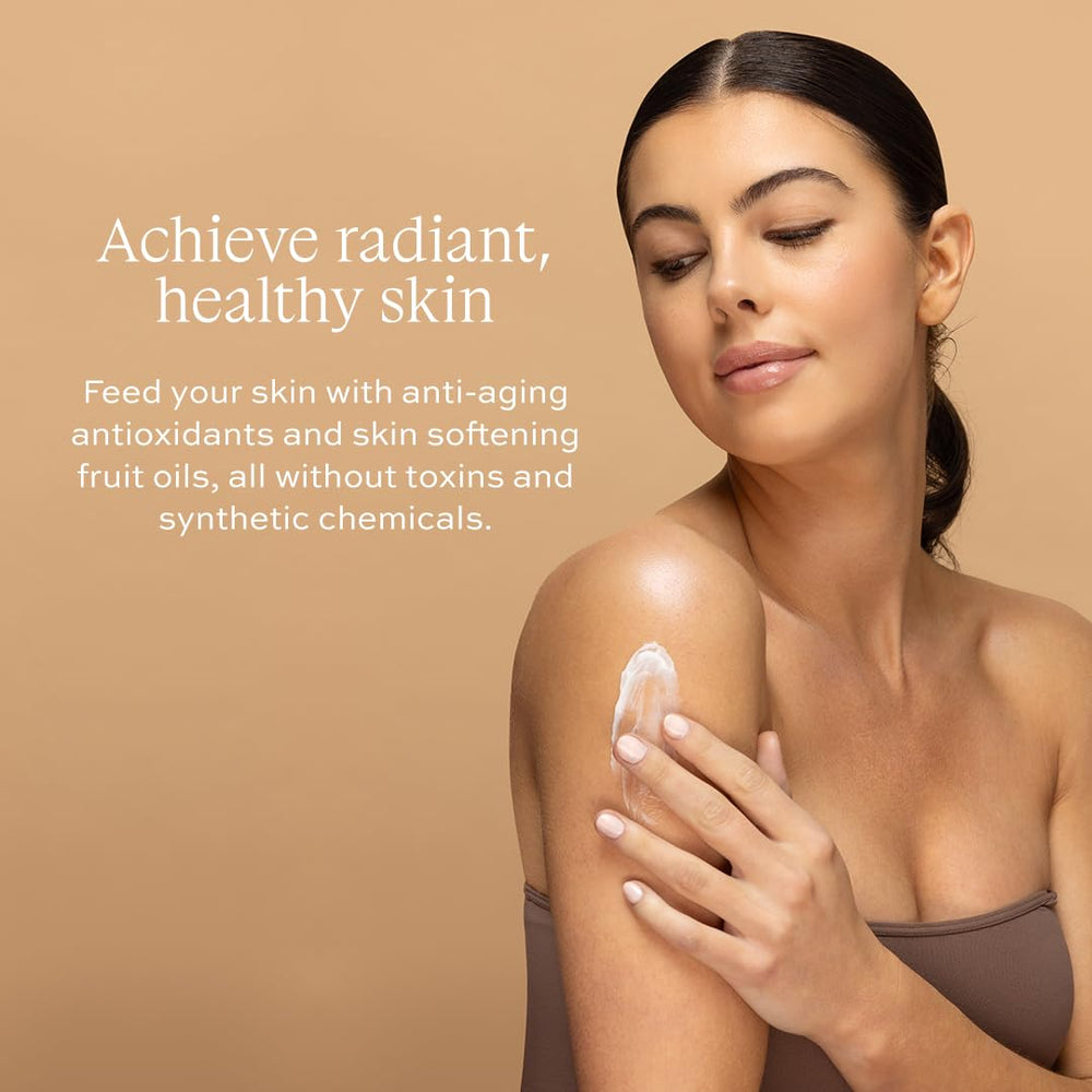 Aleavia Unscented Prebiotic Body Lotion skin application shot shows quick absorption.