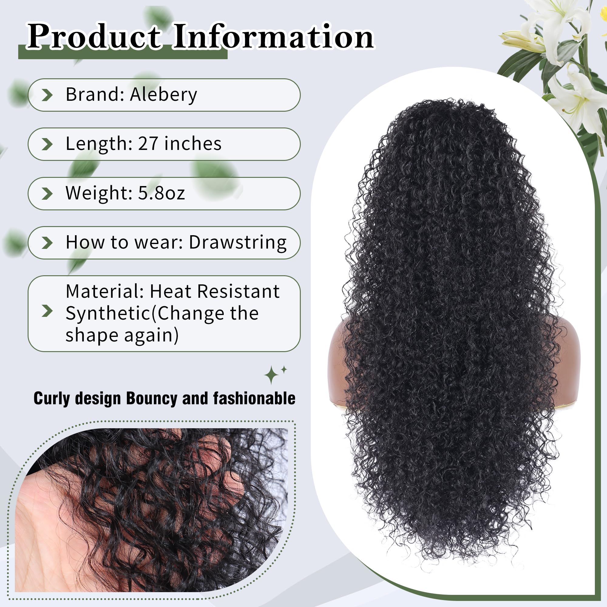 Alebery one-third human hair blend close-up highlighting softness.