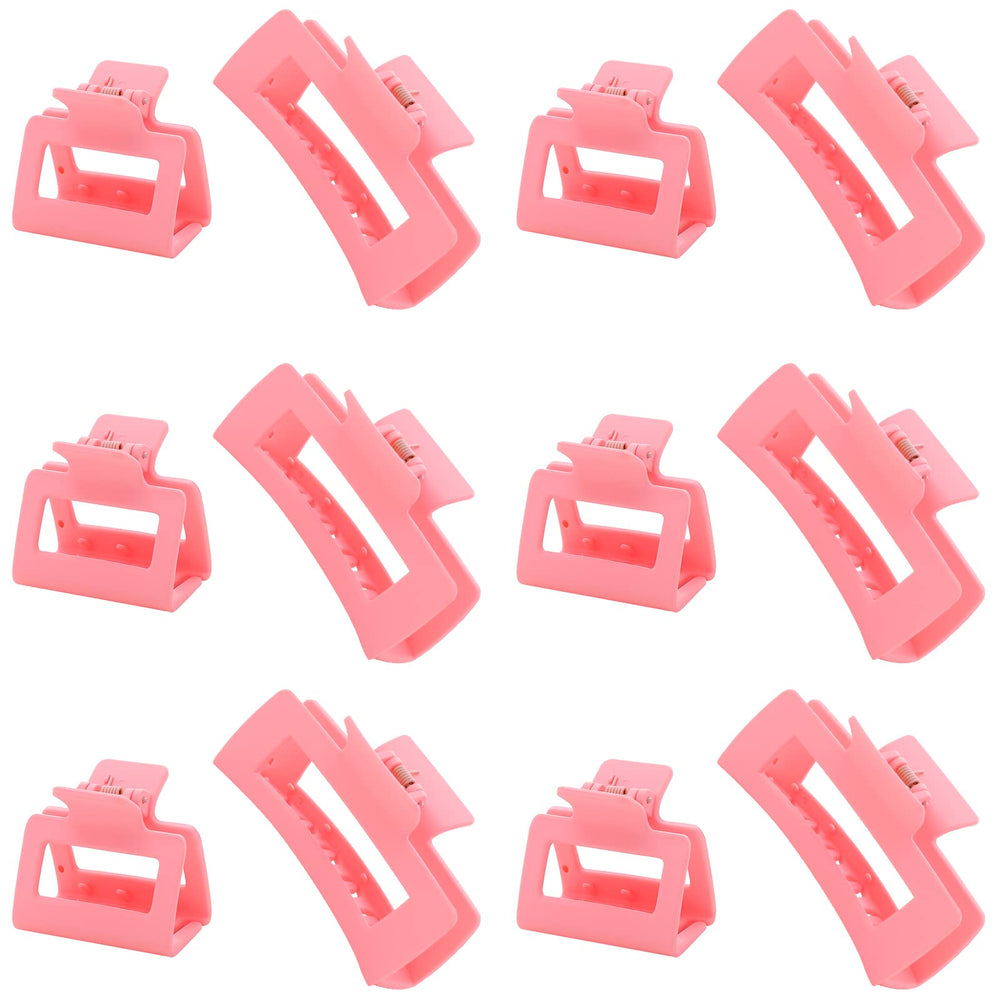 Alemaky clip rectangular rosa grande, acabado mate antideslizante para cabello grueso.