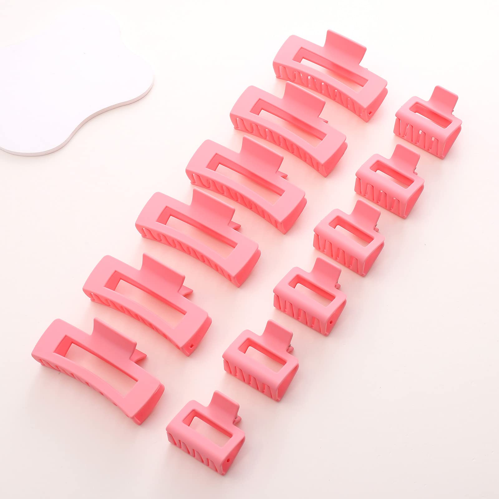 Alemaky clip rectangular rosa grande, sujeción segura durante actividades.