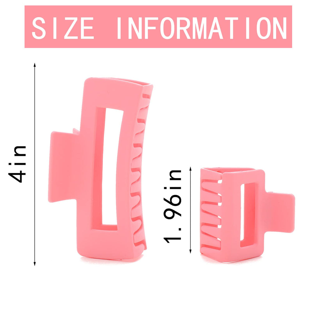 Alemaky clip rectangular rosa mediano, agarre seguro para peinados diarios.