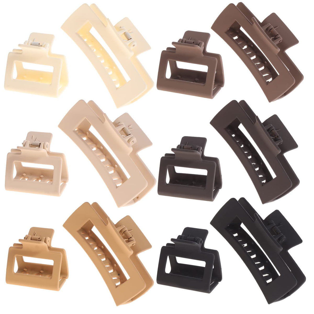 Clips rectangulares grandes de Alemaky con agarre firme para cabello grueso