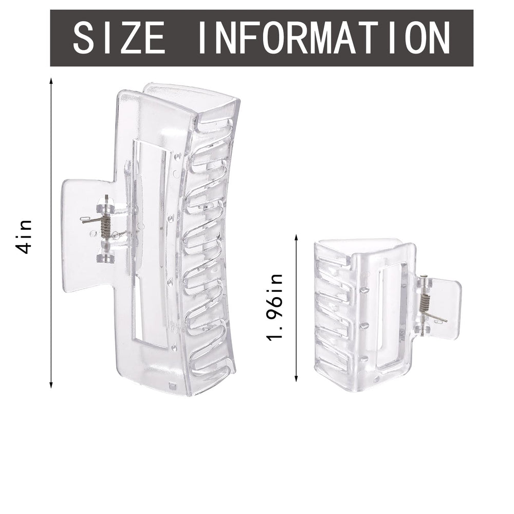 Alemaky clips rectangulares transparentes medianos para peinados rápidos y seguros.