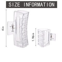 Alemaky clips rectangulares transparentes medianos para peinados rápidos y seguros.