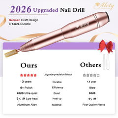 Alety gold drill bits collection provides durable performance for gel and acrylic detailing.