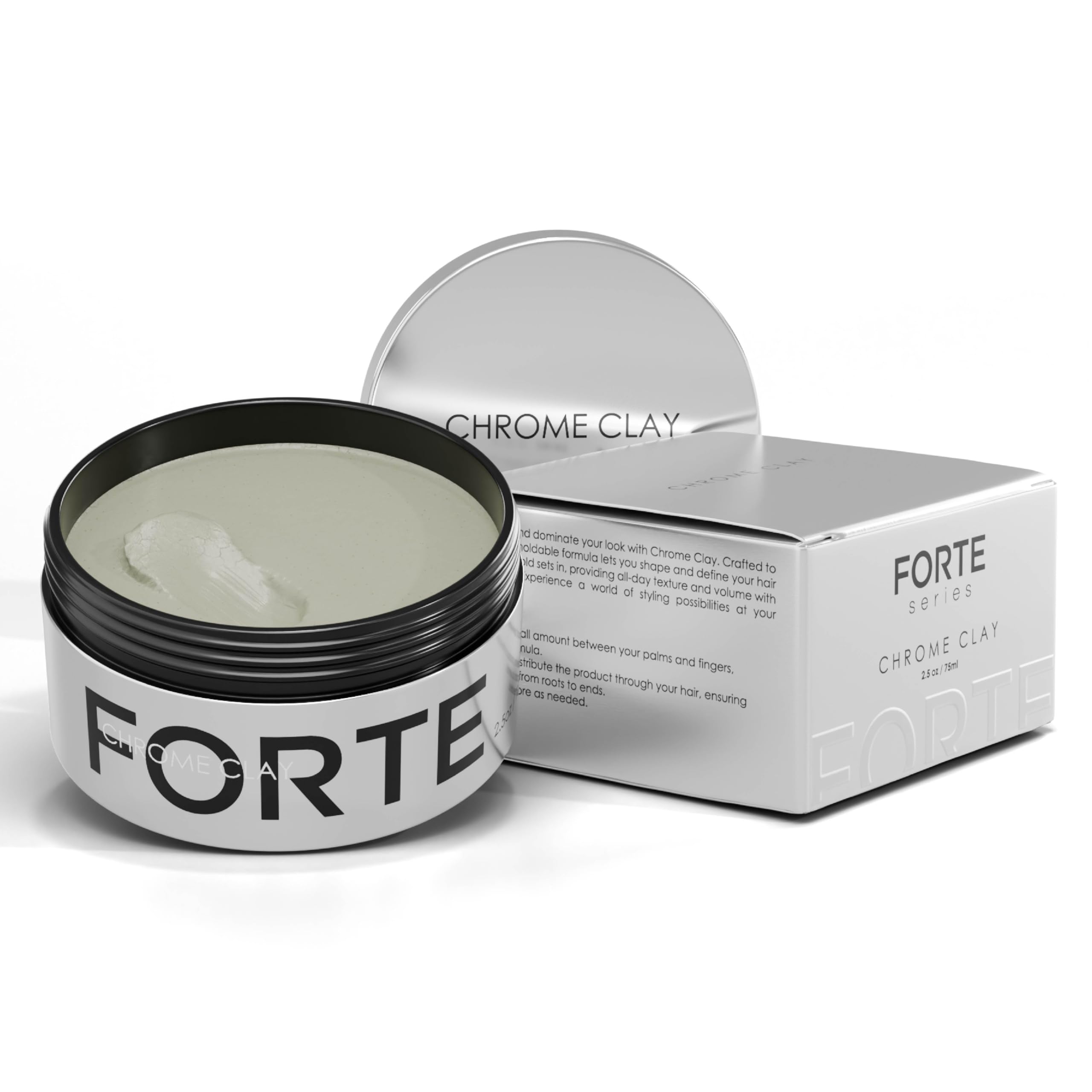 Alex Costa Chrome Clay delivers strong hold with all-day control and matte finish.