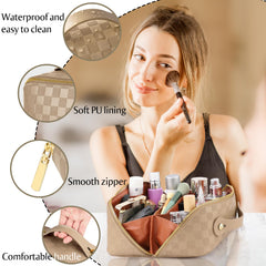 ALEXTINA dual-compartment design keeps cosmetics neatly separated and accessible