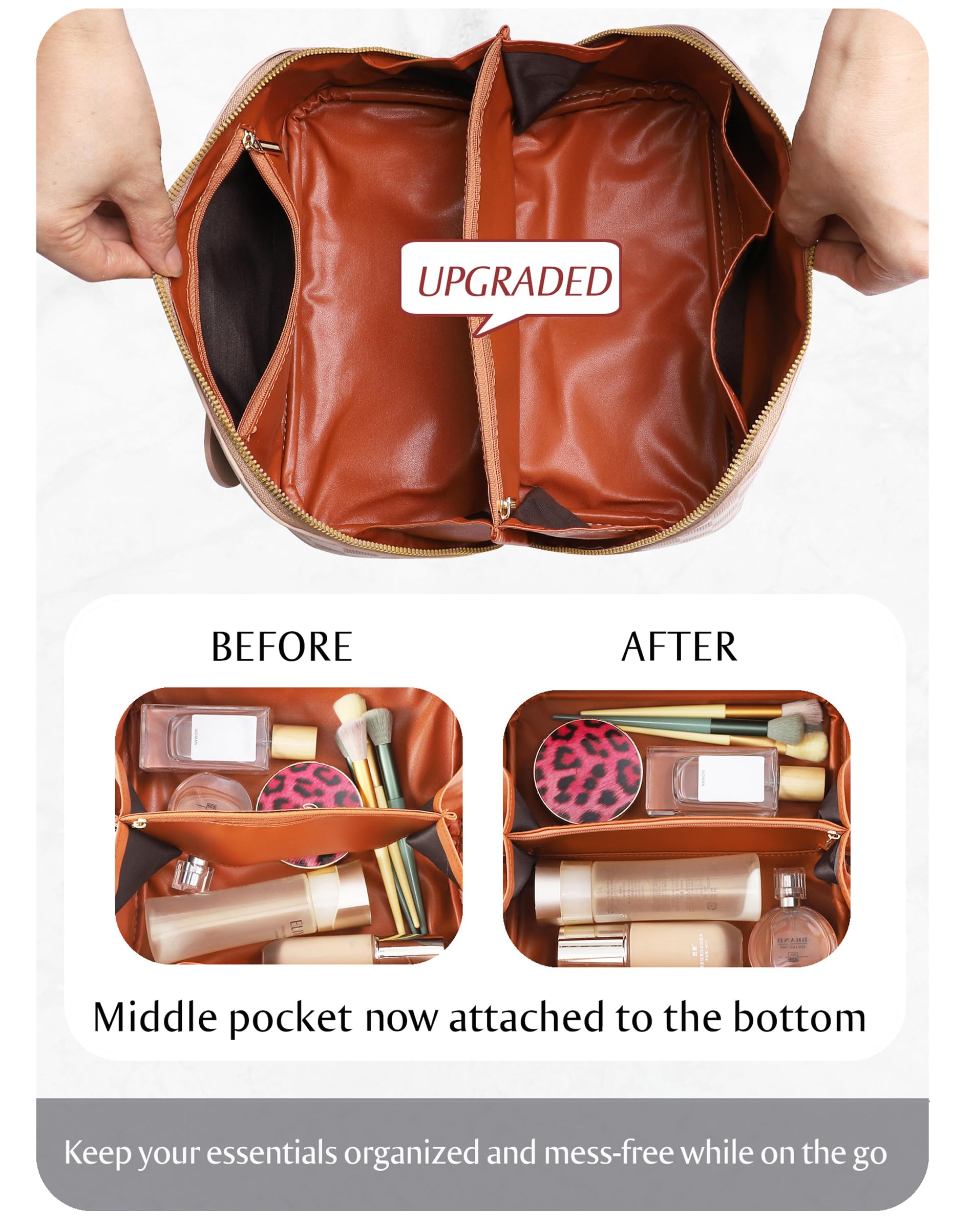 ALEXTINA wide-open access layout for quick, hassle-free makeup retrieval