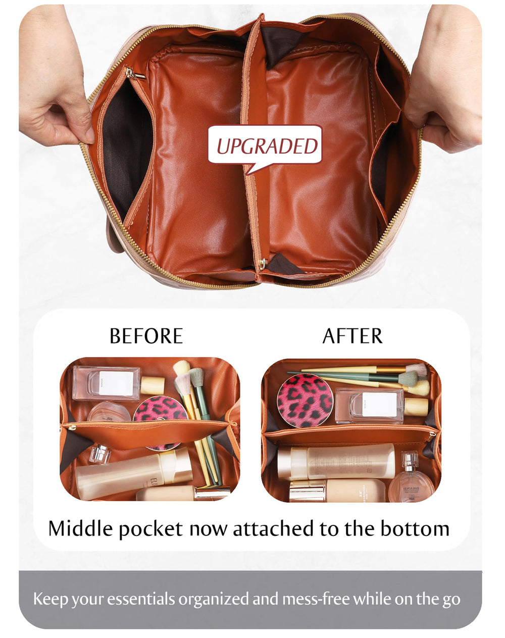 ALEXTINA wide-open access layout for quick, hassle-free makeup retrieval
