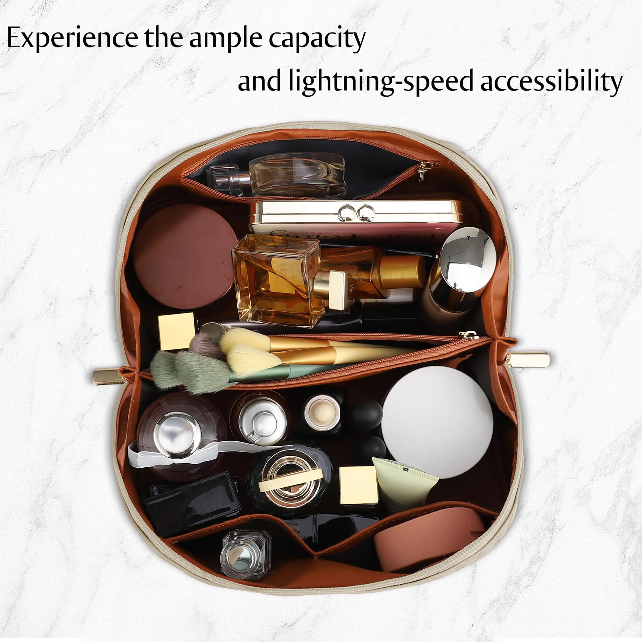 ALEXTINA 180-degree wide-open design for quick access to essentials