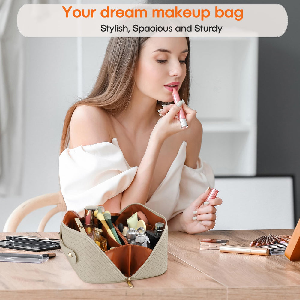ALEXTINA interior with divider pouch keeps makeup organized