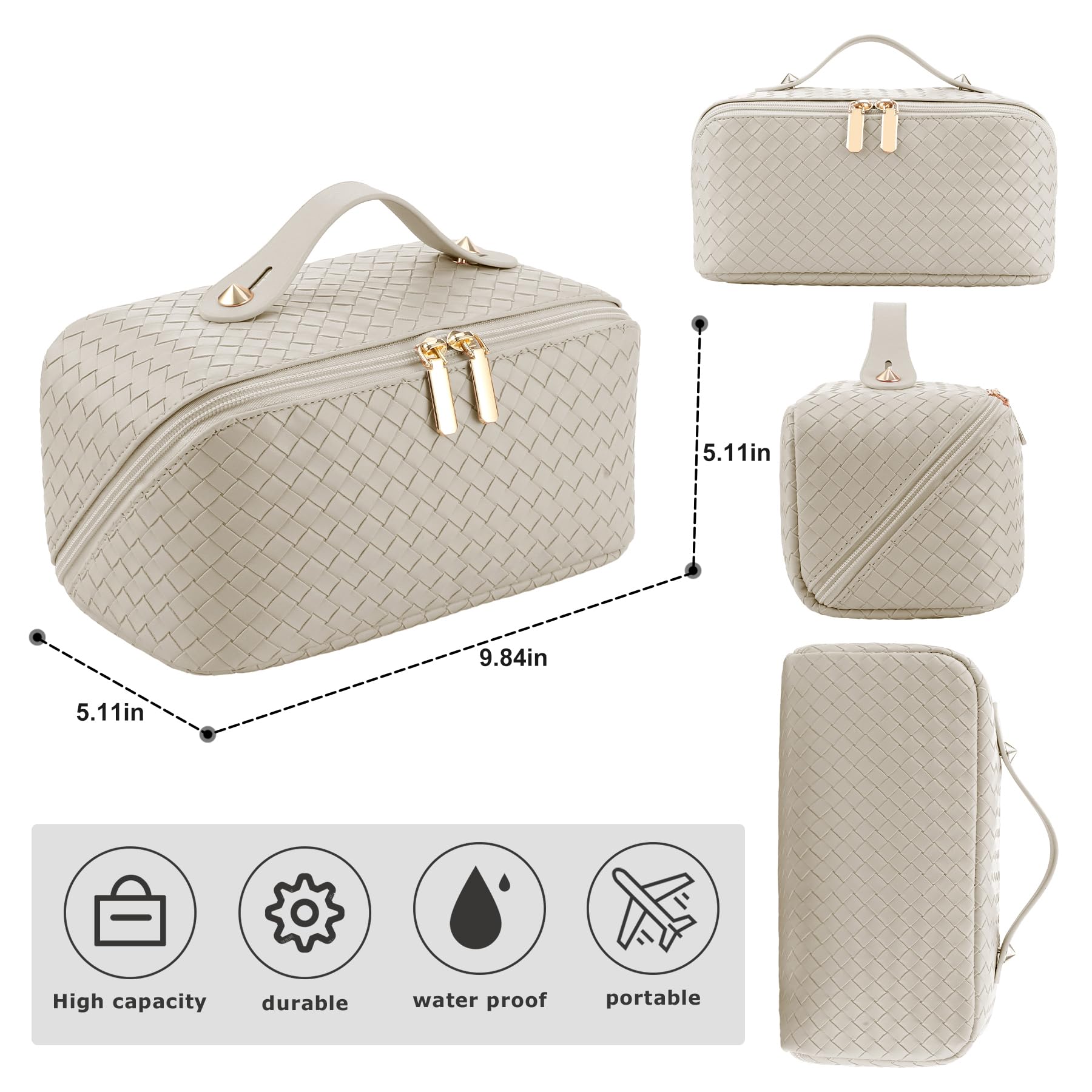 ALEXTINA PU interior lining is easy to wipe clean after makeup spills