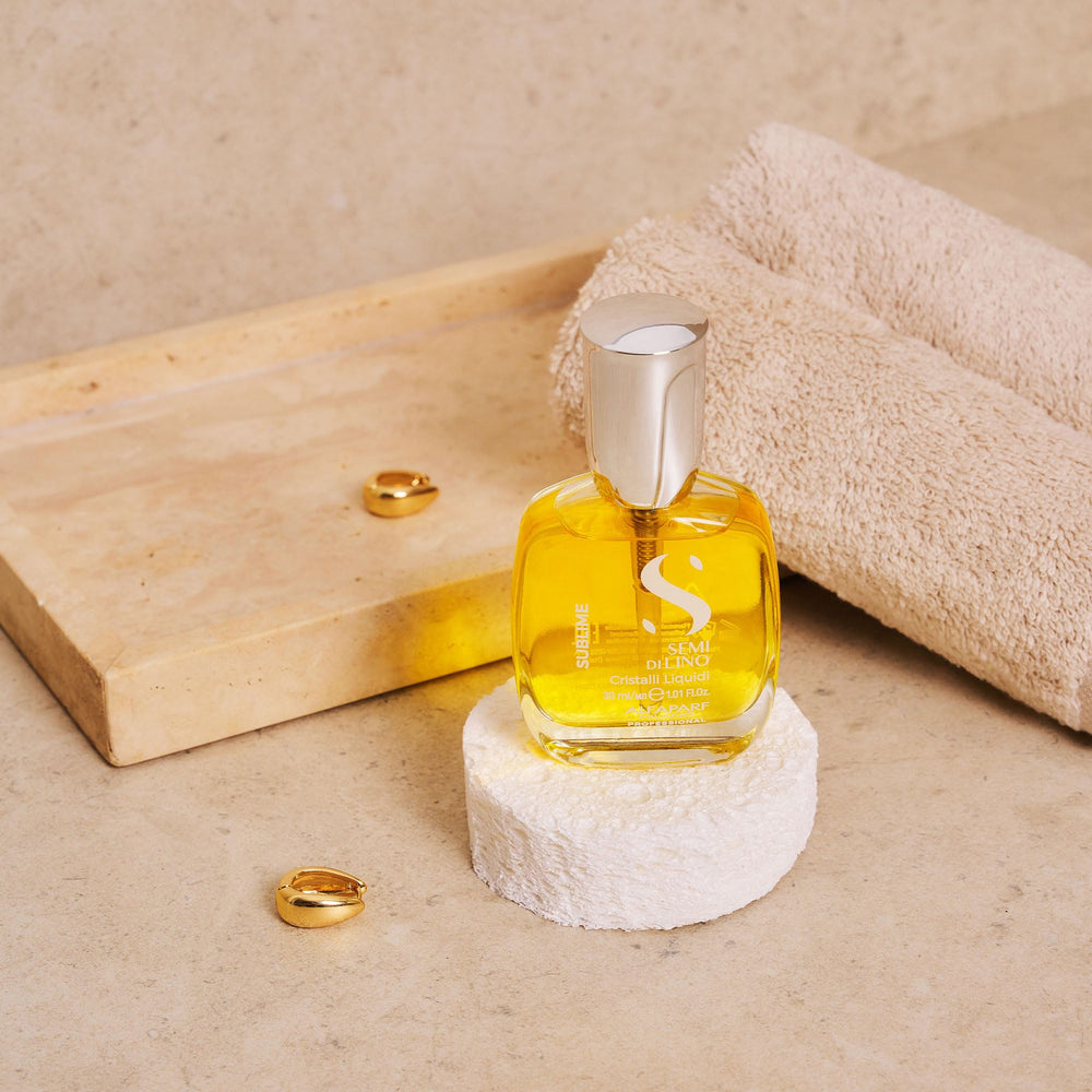 Alfaparf Milano Cristalli Liquidi provides heat protection during styling