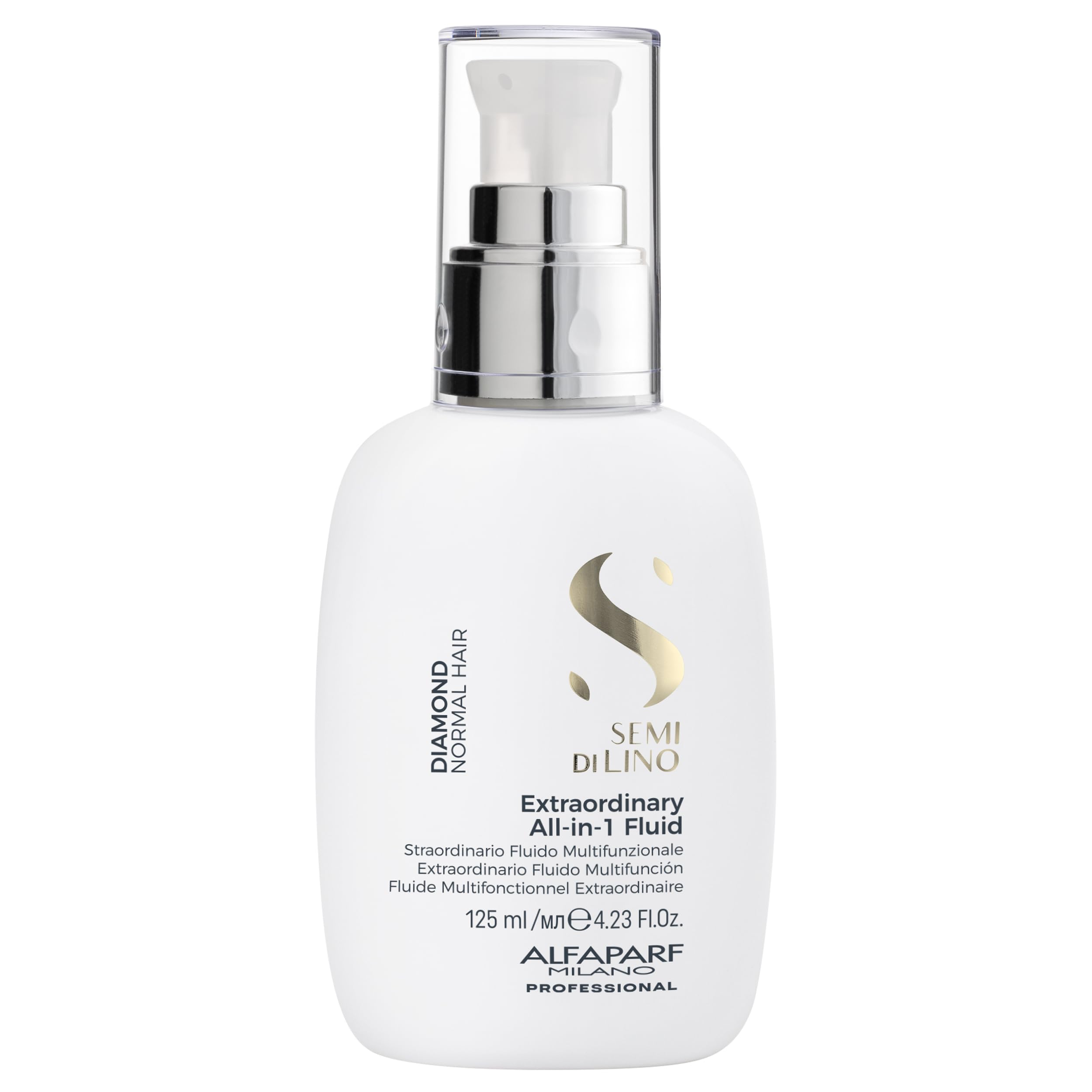 ALFAPARF Milano Semi di Lino Diamond leave-in bottle for instant shine and sleek texture.