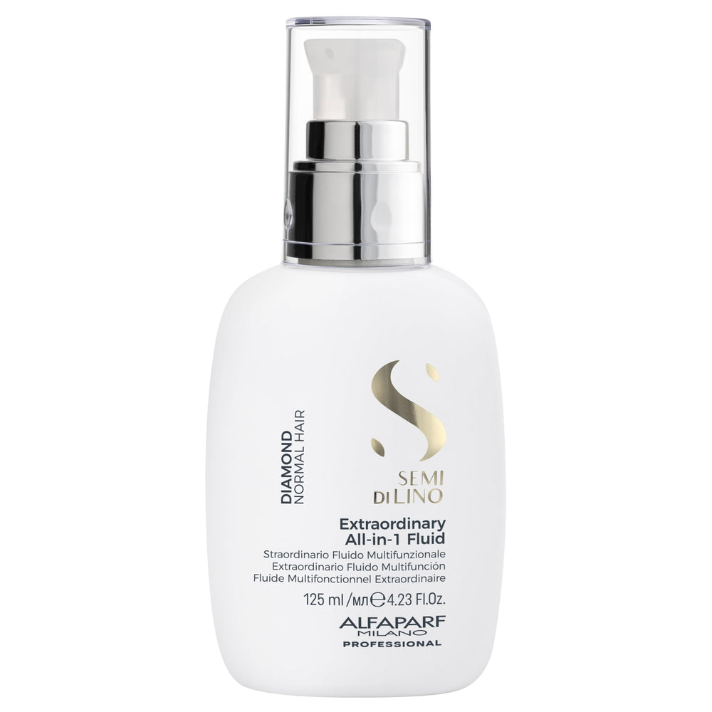 ALFAPARF Milano Semi di Lino Diamond leave-in bottle for instant shine and sleek texture.